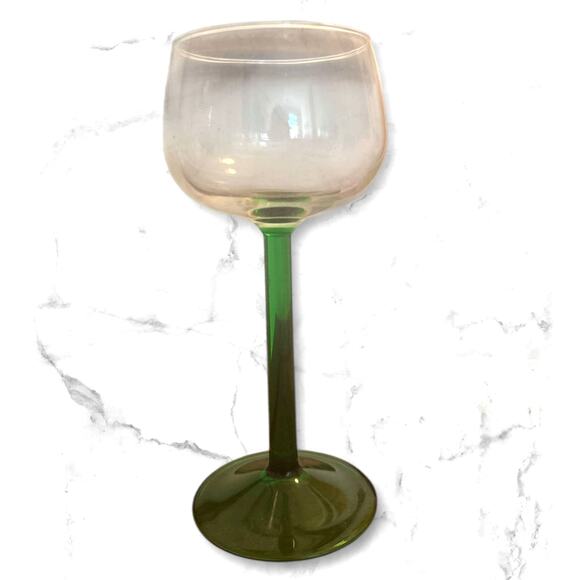 Vintage Set 10 Luminarc France Emeral Green Stem Wine Glasses Goblets 6.5" EUC!! - Picture 4 of 5